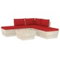 vidaXL Muebles de jardín de palets 6 piezas y cojines madera de abeto 