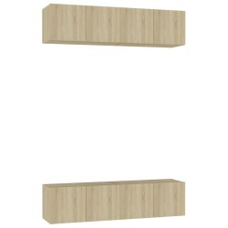 vidaXL Juego de muebles de salón 4 piezas roble Sonoma 60x30x30 cm