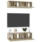 vidaXL Juego de muebles de salón 4 piezas roble Sonoma 60x30x30 cm