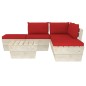 vidaXL Muebles de jardín de palets 6 piezas y cojines madera de abeto 