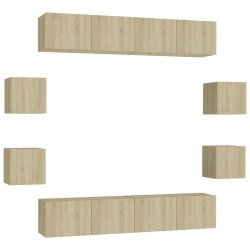 vidaXL Juego de muebles de salón 8 piezas roble Sonoma