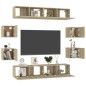 vidaXL Juego de muebles de salón 8 piezas roble Sonoma
