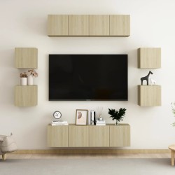 vidaXL Juego de muebles de salón 8 piezas roble Sonoma