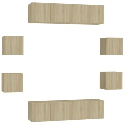vidaXL Juego de muebles de salón 8 piezas roble Sonoma