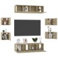 vidaXL Juego de muebles de salón 8 piezas roble Sonoma