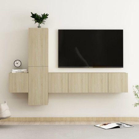 vidaXL Juego de muebles de salón 5 piezas roble Sonoma