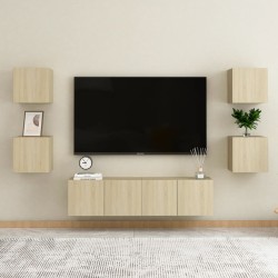 vidaXL Juego de muebles de salón 6 piezas roble Sonoma