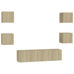 vidaXL Juego de muebles de salón 6 piezas roble Sonoma