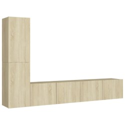 vidaXL Juego de muebles de salón 4 piezas roble Sonoma