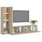 vidaXL Juego de muebles de salón 4 piezas roble Sonoma vidaXL Juego de muebles de salón 4 piezas roble Sonoma