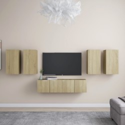 vidaXL Juego de muebles de salón 6 piezas roble Sonoma