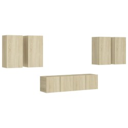 vidaXL Juego de muebles de salón 6 piezas roble Sonoma