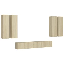 vidaXL Juego de muebles de salón 6 piezas roble Sonoma