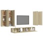 vidaXL Juego de muebles de salón 6 piezas roble Sonoma