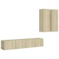 vidaXL Juego de muebles de salón 4 piezas roble Sonoma vidaXL Juego de muebles de salón 4 piezas roble Sonoma