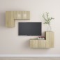 vidaXL Juego de muebles de salón 4 piezas roble Sonoma