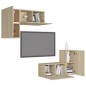 vidaXL Juego de muebles de salón 4 piezas roble Sonoma