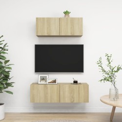 vidaXL Juego de muebles de salón 2 piezas roble Sonoma