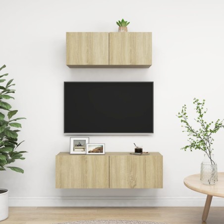vidaXL Juego de muebles de salón 2 piezas roble Sonoma