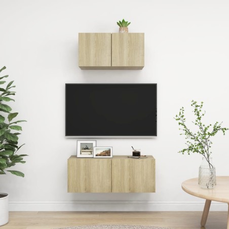 vidaXL Juego de muebles de salón 2 piezas roble Sonoma