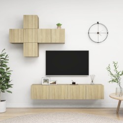 vidaXL Juego de muebles de salón 7 piezas roble Sonoma