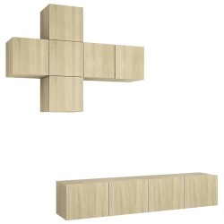 vidaXL Juego de muebles de salón 7 piezas roble Sonoma