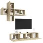 vidaXL Juego de muebles de salón 7 piezas roble Sonoma