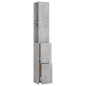 vidaXL Armario baño madera contrachapada gris hormigón 25x26,5x170 cm vidaXL Armario baño madera contrachapada gris hormigón 25x26,5x170 cm
