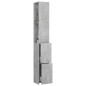 vidaXL Armario baño madera contrachapada gris hormigón 25x26,5x170 cm vidaXL Armario baño madera contrachapada gris hormigón 25x26,5x170 cm