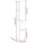 vidaXL Armario baño madera contrachapada gris hormigón 25x26,5x170 cm vidaXL Armario baño madera contrachapada gris hormigón 25x26,5x170 cm