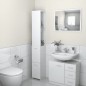 vidaXL Armario baño madera contrachapada blanco brillo 25x26,5x170 cm vidaXL Armario baño madera contrachapada blanco brillo 25x26,5x170 cm
