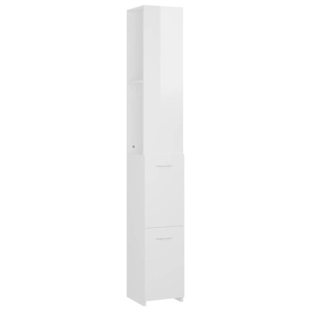 vidaXL Armario baño madera contrachapada blanco brillo 25x26,5x170 cm