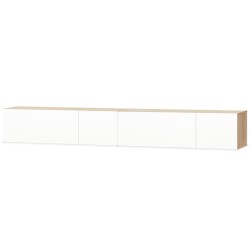 vidaXL Mueble de TV 2 piezas madera ingeniería blanco brillo y roble