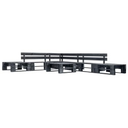 vidaXL Set de muebles de jardín de palets 6 piezas madera negro