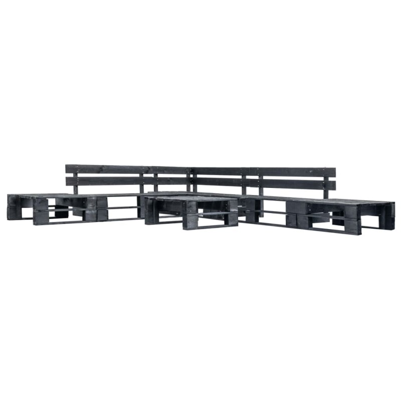 vidaXL Set de muebles de jardín de palets 6 piezas madera negro vidaXL Set de muebles de jardín de palets 6 piezas madera negro
