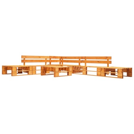 vidaXL Set de muebles de palets de jardín 6 piezas madera marrón miel