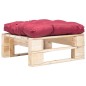 vidaXL Otomana de palets de jardín con cojín rojo madera natural vidaXL Otomana de palets de jardín con cojín rojo madera natural
