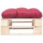 vidaXL Otomana de palets de jardín con cojín rojo madera natural vidaXL Otomana de palets de jardín con cojín rojo madera natural