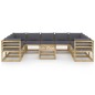 vidaXL Set de muebles de jardín 10 pzas con cojines madera impregnada vidaXL Set de muebles de jardín 10 pzas con cojines madera impregnada