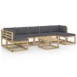 vidaXL Set de muebles de jardín 9 piezas con cojines madera impregnada