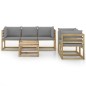 vidaXL Juego de muebles de jardín 6 piezas con cojines gris vidaXL Juego de muebles de jardín 6 piezas con cojines gris