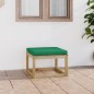 vidaXL Reposapiés de jardín con cojín madera de pino impregnada verde vidaXL Reposapiés de jardín con cojín madera de pino impregnada verde
