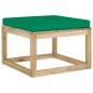 vidaXL Reposapiés de jardín con cojín madera de pino impregnada verde vidaXL Reposapiés de jardín con cojín madera de pino impregnada verde