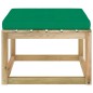 vidaXL Reposapiés de jardín con cojín madera de pino impregnada verde vidaXL Reposapiés de jardín con cojín madera de pino impregnada verde