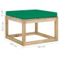 vidaXL Reposapiés de jardín con cojín madera de pino impregnada verde vidaXL Reposapiés de jardín con cojín madera de pino impregnada verde