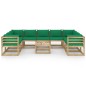 vidaXL Set de muebles de jardín 10 pzas con cojines madera impregnada vidaXL Set de muebles de jardín 10 pzas con cojines madera impregnada