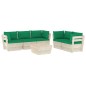 vidaXL Muebles de jardín de palets 6 piezas y cojines madera de abeto vidaXL Muebles de jardín de palets 6 piezas y cojines madera de abeto