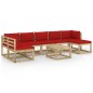 vidaXL Set de muebles de jardín 8 piezas con cojines madera impregnada