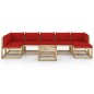 vidaXL Set de muebles de jardín 8 piezas con cojines madera impregnada