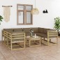 vidaXL Set de muebles de jardín 9 piezas con cojines madera impregnada vidaXL Set de muebles de jardín 9 piezas con cojines madera impregnada